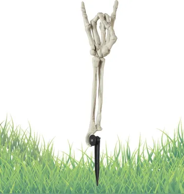 Produktbild von Halloween Garten Deko Knochen Skelett Hand mit Erdspieß Karneval Party Fasching