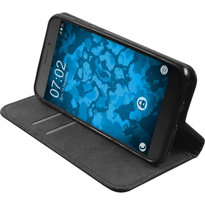 Produktbild von PhoneNatic Kunst-Lederhülle kompatibel mit Huawei Honor 6a - Book-Case schwarz Cover