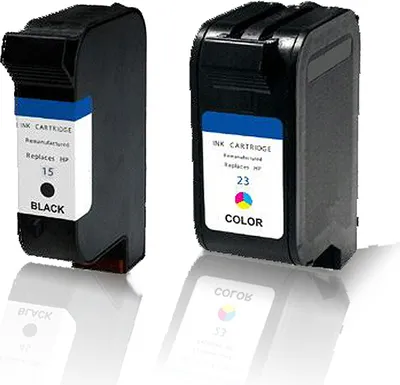 Produktbild von 2x kompatible Tintenpatronen für HP DeskJet 880 C DeskJet 882 C DeskJet 890 C DeskJet 890 CSE DeskJet 890 CXI DeskJet 895 CSE DeskJet 895 CXI 15 + 23 Black Color Sparset C6615DE C1823DE C6615NE