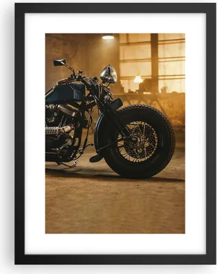 Produktbild von Gerahmtes Poster - Schwarzer Rahmen - Motorrad Motor - 30x40 cm - Wand Bild - Wanddeko - Wandbilder - Kunstposter - Wandposter - Bilderrahmen - Bilder - Kunstdruck - Wandbild - P2BPA30x40-4233