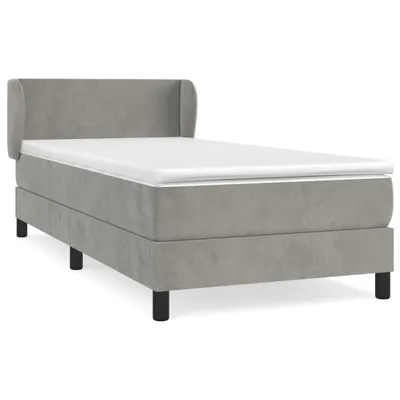Produktbild von vidaXL Boxspringbett mit Matratze Hellgrau 90x200 cm Samt