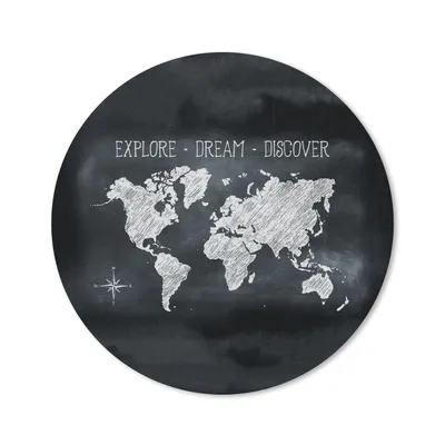 Produktbild von MuchoWow® Mauspad Mousepad Weltkarte - Kreidetafel - Kompass 30x30 cm - Mousepads - Maus Mat - Pad - Mausunterlage - Tischunterlage - Schreibtischmatten
