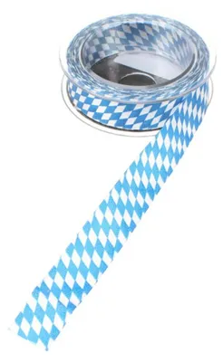 Produktbild von 20m Dekoband Bayern Raute B25mm blau weiß Schleifenband