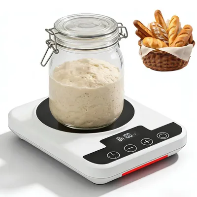 Sauerteig-Starterwärmer, 21–38 °C, 1 °C-Schritte, Timer, Speicher