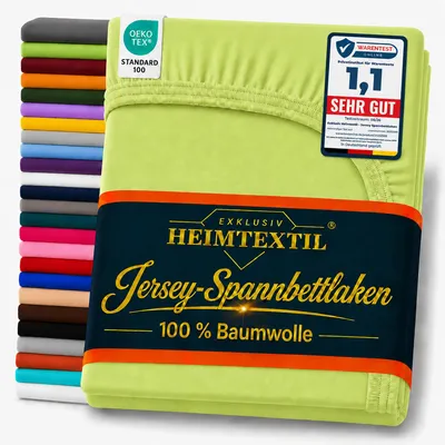 Produktbild von EXKLUSIV HEIMTEXTIL Jersey Spannbettlaken 60 x 120 - 70 x 140 cm Apfelgrün