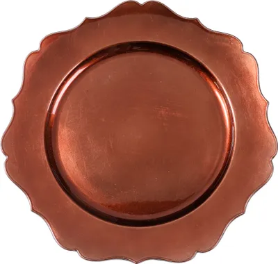 Produktbild von Dekoteller Kunststoff gewellter Rand 33cm braun