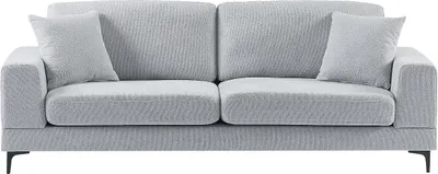 Produktbild von 3-Sitzer-Sofa aus hellgrauem Strukturstoff JAMOLO