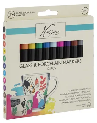 Produktbild von Nassau Glas- und Porzellanmarker 12er-Set