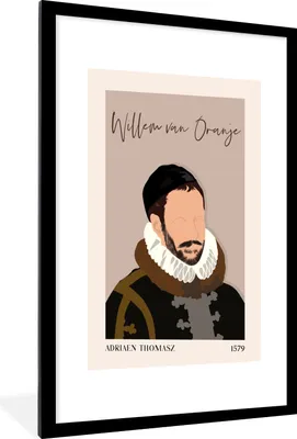 Produktbild von MuchoWow® Gerahmtes Poster Alte Meister - Wilhelm von Oranien - Rosa - Alt 60x90 cm - Poster mit Schwarzem Bilderrahmen Wandposter Rahmen Foto Bilder - Dekoration - Wandposter Wohnzimmer - Hochwertig