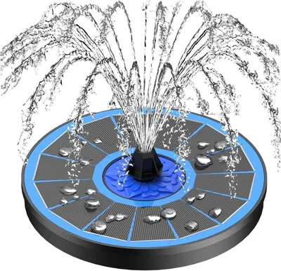 Immagine prodotto di Zonnefontein - Pompa galleggiante - Decorazione da giardino - 8 getti d'acqua - 3,5W - Blu
