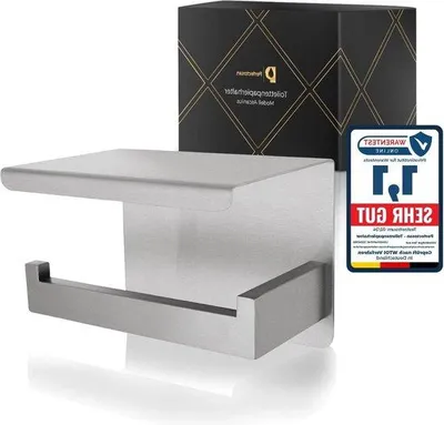 Produktbild von Toiletpapierhalter aus gebürstetem Edelstahl - für die Badezimmerausstattung - kleiner Größe