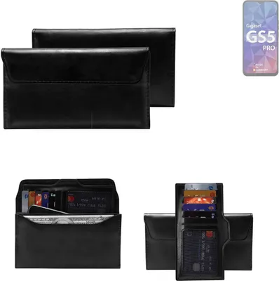 Produktbild von K-S-Trade Handy Hülle kompatibel mit Gigaset GS5 Pro SE Schutz Hülle Tasche Schutz Case Handytasche Kunstleder schwarz, 1x