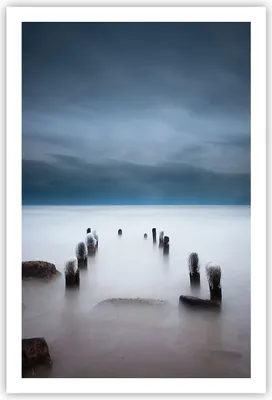 Produktbild von Poster - Poster ohne Rahmen - Wellenbrecher Nebel Nacht - 61x91,5 cm - Wand Bild - Wanddeko - Wandbilder - Kunstposter - Wandposter - Bilder - Kunstdruck - Wanddekoration - Wandbild - P2XPA61x91-4416