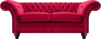 Obrázok produktu pre Červená pohovka Chesterfield Exkluzívne dvojmiestne čalúnené pohovky do obývačky
