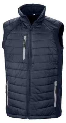 Produktbild von Result Genuine Recycled - "Compass" Weste Wattiert für Herren FK2533 (XL) (Marineblau/Grau)