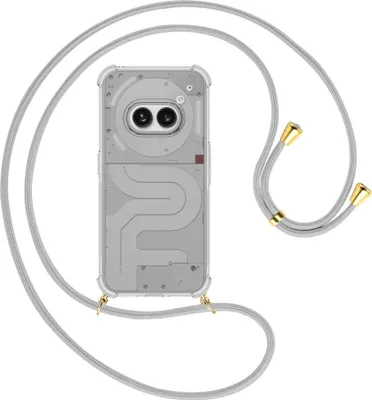 Produktbild von Handykette Backcover-Schutzhülle mit Band (Metall goldfarben) für Nothing Phone (2a) - silbergrau