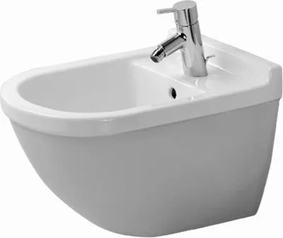 Obrázok produktu pre Duravit nástenný bidet STARCK 3 s prepadom, lavica s otvorom na batérie, 360 x 540 mm, 1 otvor na batérie biely