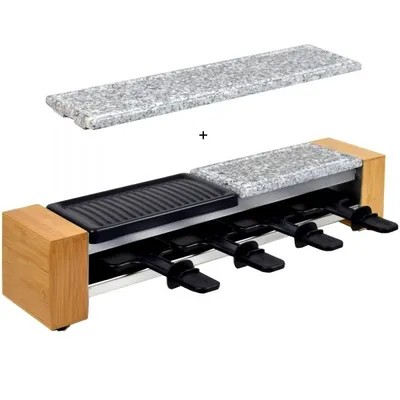 Produktbild von Syntrox Germany Raclette 4 Personen Grillplatte Heißer Stein 600W Bambus