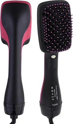 Produktbild von Warmluft-Stylingbürste für Locken & Glätten, geeignet für nasses und trockenes Haar, multifunktionaler Haartrockner, Rosa