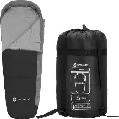 Productafbeelding van Slaapzak, mummivorm, 80 x 220 cm, inclusief opbergzak. Buitenslaapzak voor wandelen, picknicken en kamperen. Sommerslaapzak