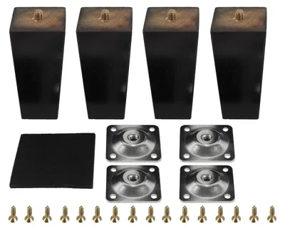 Imagen del producto de Solidchoice - Juego de 4 patas de madera para banco, de 10 cm de altura, con placa de montaje