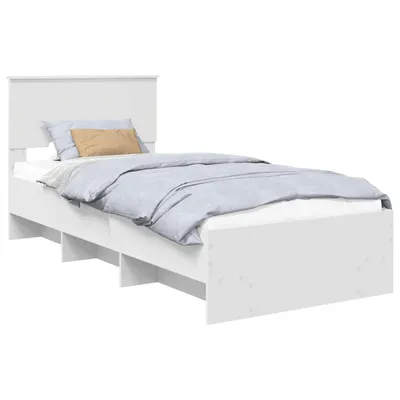 Produktbild von vidaXL Bettrahmen mit Kopfteil Weiß 80 x 200 cm Holzwerkstoff
