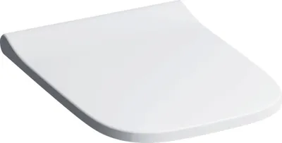 A white toilet seat lid is shown from a slightly elevated diagonal angle against a white background.