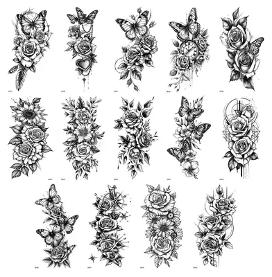 Productafbeelding van INF Zomerse tijdelijke tatoeages, set van 14 stuks — waterbestendig en zweetbestendig, transferprint op een vel van 21 cm x 11,4 cm