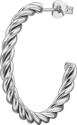 Produktbild von Gedrehte Halbe Creolen/Ohrstecker aus Edelstahl