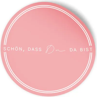 Produktbild von ITENGA 24x Aufkleber Sticker 4cm rund Schön dass du da bist V3 rosa
