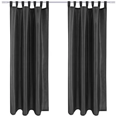 Image de lot de 2 rideaux opaques Alessia avec passants 140x175cm noir