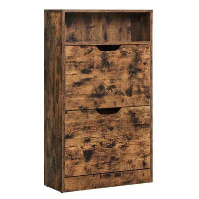 Obrázek produktu pro VASAGLE skříňka na boty se 2 klapkami 60 x 24 x 102 cm vintage hnědá