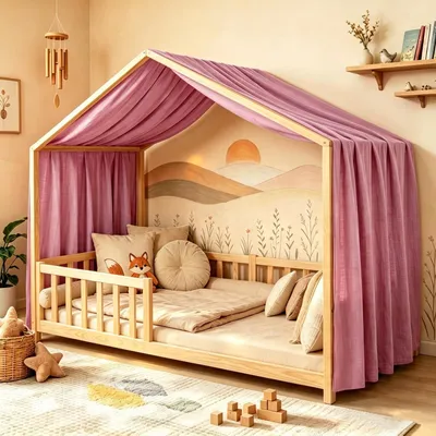 Image de Elzusha - Tente de lit pour enfants, 100% coton