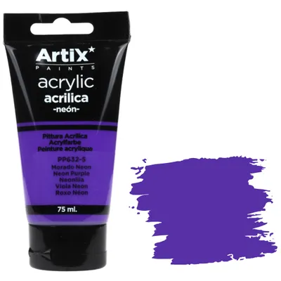 Obrázek produktu pro Akrylová barva NEON PURPLE Artix PP632-5, 75 ml