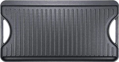 Immagine prodotto di Piastra per griglia Famanu in ghisa, 50,8 x 26,5 cm - Piastra per griglia a doppia faccia, con superficie scanalata e superficie liscia