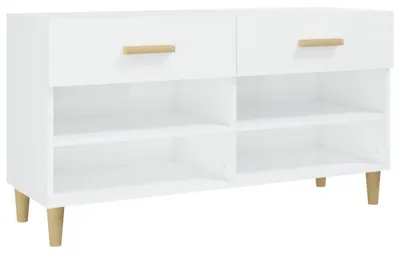 Produktbild von vidaXL Schuhschrank Hochglanz-Weiß 102x35x55 cm Holzwerkstoff