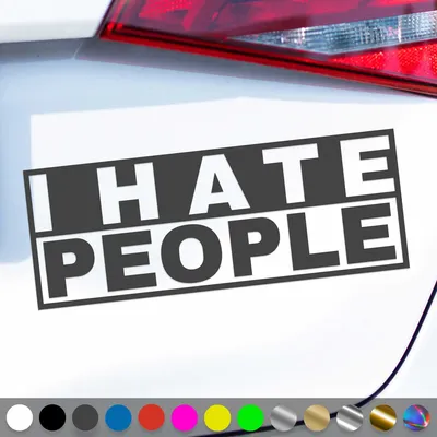 Produktbild von PantherPixel I hate People Aufkleber Ich Hasse Menschen Sticker Auto Geschenkidee Farbe Dunkelgrau