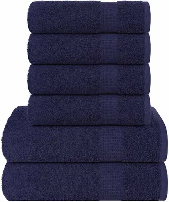 Produktbild von 6-tlg. Handtuch-Set Marineblau 360 g/m² 100% Baumwolle