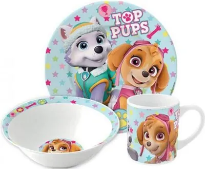 Image de Paw Patrol Girl Stars Set de vaisselle en porcelaine