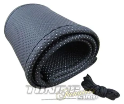 Produktbild von Premium Kunstleder Lenkrad Bezug Schoner 37-39cm SCHWARZ für viele Fahrzeuge