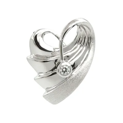 Produktbild von Anhänger 20x15mm Herz mit Zirkonia rhodiniert Silber 925 silber 20x15mm