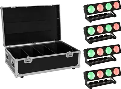 Produktbild von EUROLITE Set 4x LED PMB-4 COB QCL 30W Leiste + Case (20000996)