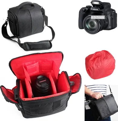 Produktbild von K-S-Trade Kompatibel mit Canon PowerShot SX70 HS Kameratasche Fototasche Schultertasche Zubehör Tasche einteilbare Trennwänden für Systemkamera,