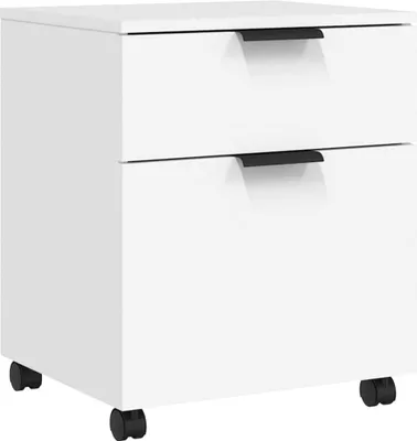 Obrázek produktu pro Mobilní kartotéka na kolečkách bílá 45x38x54cm kompozitní dřevo
