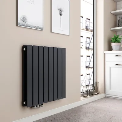 Produktbild von EMKE horizontálny dizajnový panelový radiátor 630x620mm antracitový plochý dvojvrstvové bočné pripojenie vykurovania, 826W