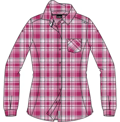 Produktbild von CMP Damen Wander Hemdbluse atmungsaktiv geruchshemmend Karomuster Pink Gr. 42