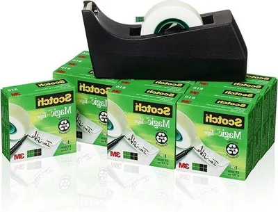Produktbild von Famanu Tape-Dispenser mit 12 Rollen Magic Tape schwarz 19 mm x 33 m - Bürobedarf