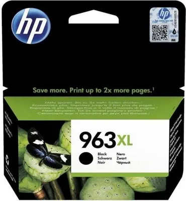 Obrázek produktu pro Inkoustová kazeta HP 963XL černá, vysoká kapacita, originální, pro OfficeJet Pro 9010, pro OfficeJet Pro 9020