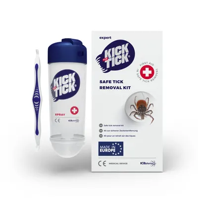 Immagine prodotto di KICK THE TICK Spray congelante con pinza per zecche – Set per la rimozione delle zecche per persone e animali – Rimozione indolore delle zecche – Oltre 40 applicazioni