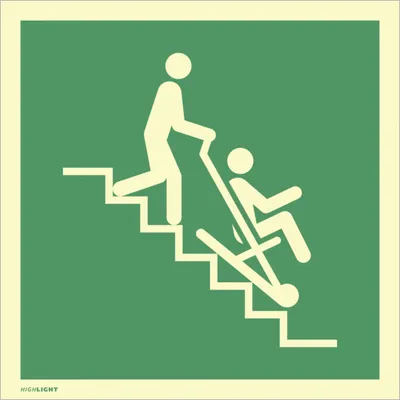 Produktbild von Dreifke® Schild Rettungsstuhl, ISO 7010, Kunststoff, langnachleuchtend, 160-m...